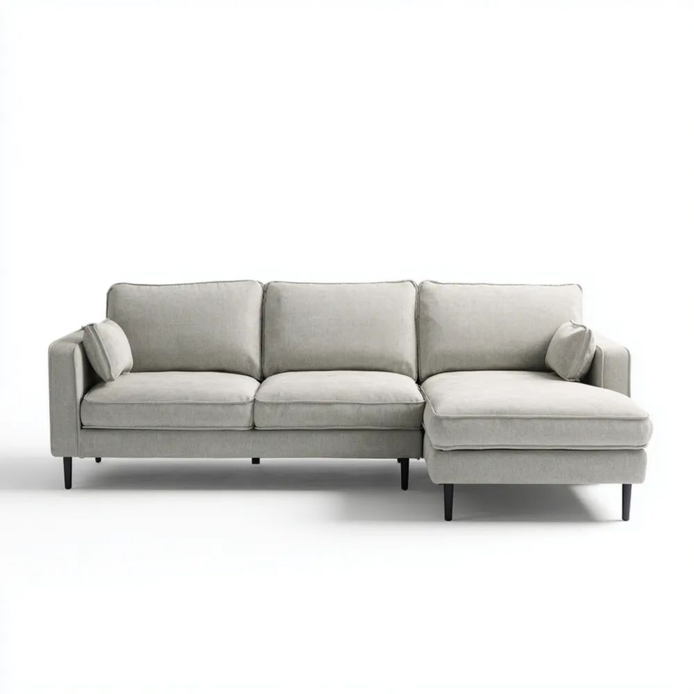 Canapé d'angle Tissu 280x160x85 cm – Gris – Design Contemporain-calmestino