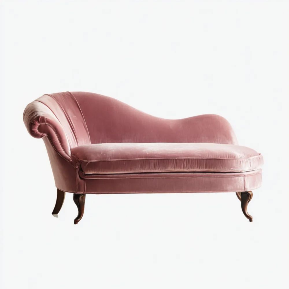 Chaise longue en velours 180x80x85 cm - Rose - Design classique-calmestino