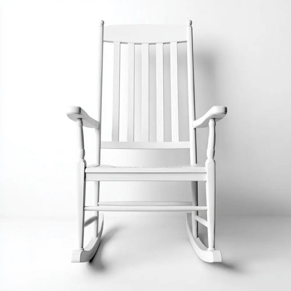 Fauteuil à bascule en bois 65x90x110 cm - Blanc - Confort classique-calmestino