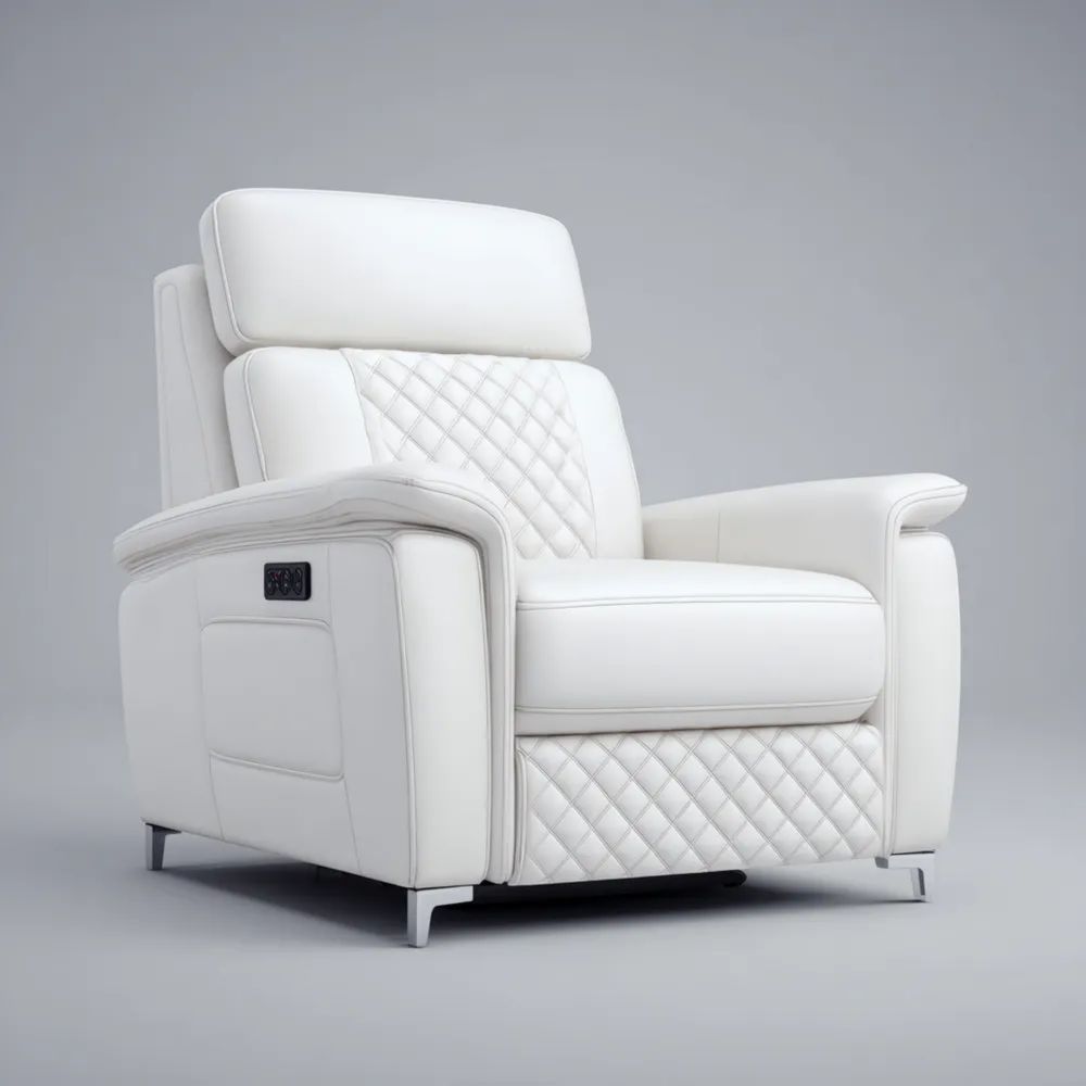 Fauteuil Relaxation Cuir 100x85x90 cm – Blanc – Design Contemporain-calmestino