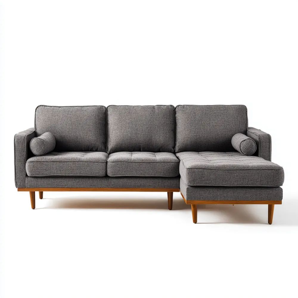 Canapé d'angle en tissu 270x150x85 cm – Gris Foncé – Design moderne-calmestino