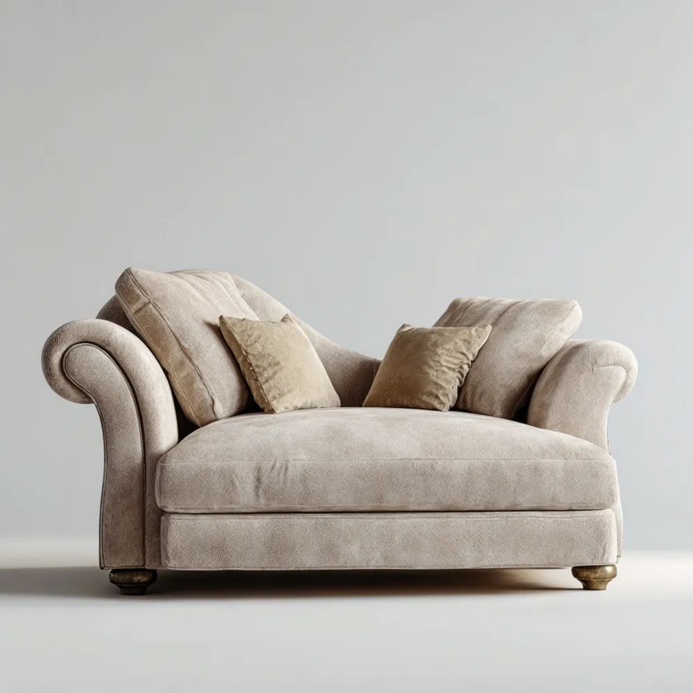 Chaise longue en tissu 180x100x85 cm – Beige – Design classique-calmestino