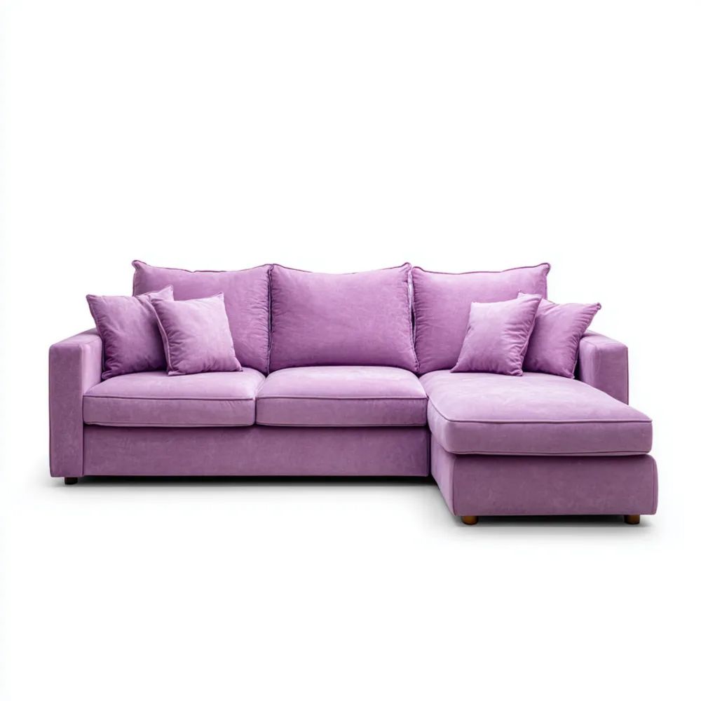 Canapé d'angle tissu 300x200x90 cm – Violet – Design moderne-calmestino