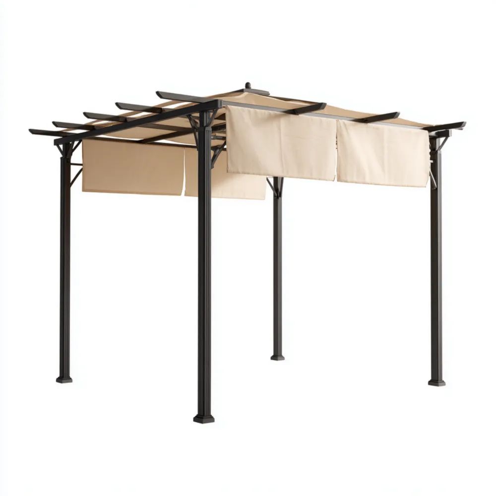Pergola Métal 3x4x2,5 m – Beige – Design Moderne-calmestino