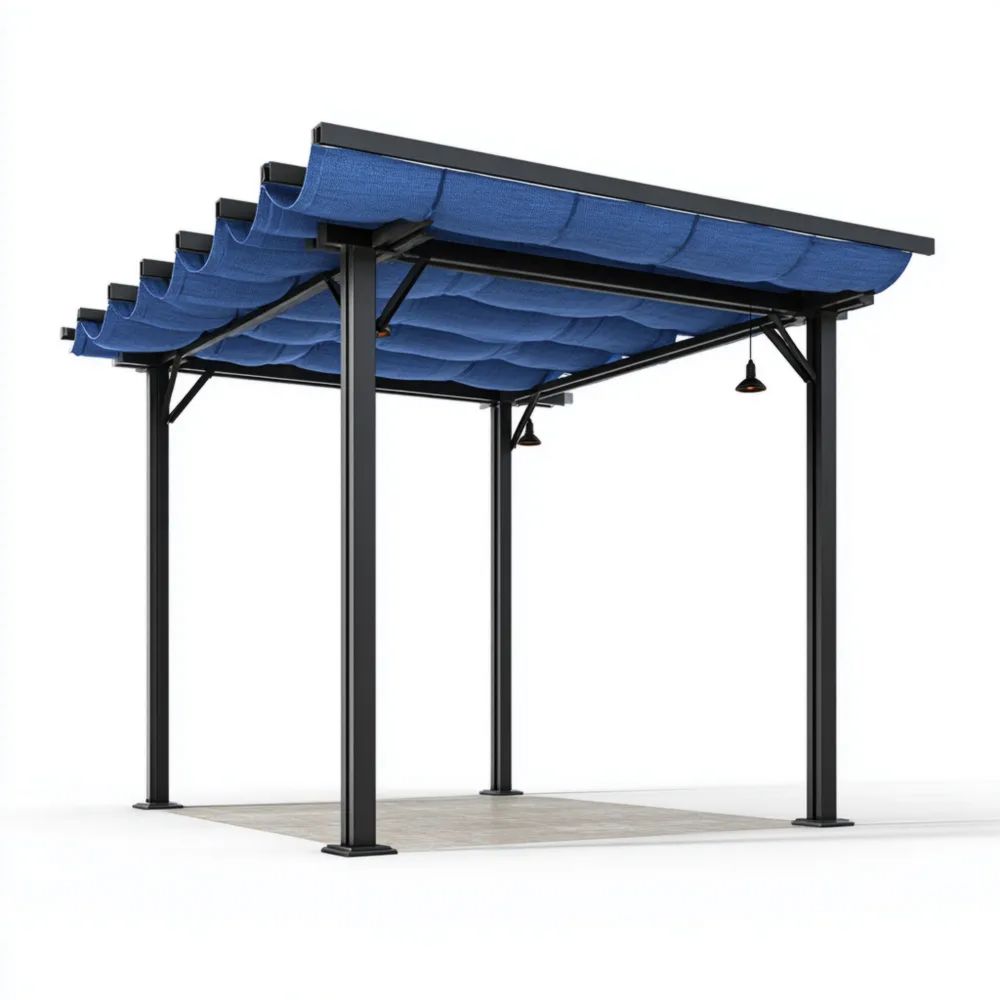 Pergola de Jardin Aluminium 300x300x250 cm - Bleu - Design Moderne-calmestino