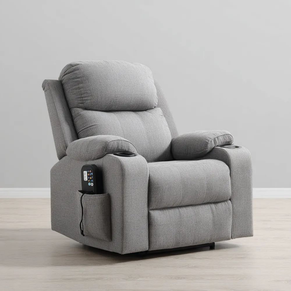Fauteuil inclinable 80x90x100 cm en Tissu - Gris - Design Moderne-calmestino