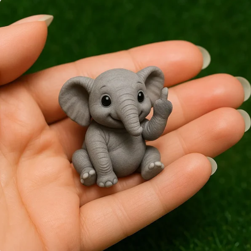 Fun Mini Middle Finger Animal Statue