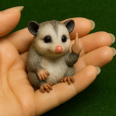 Fun Mini Middle Finger Animal Statue