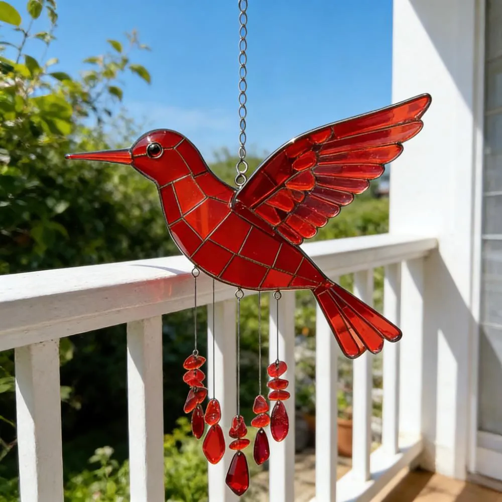 🌲Christmas Gift 50% Off--🌬️Sea Glass Bird Wind Chime🌈