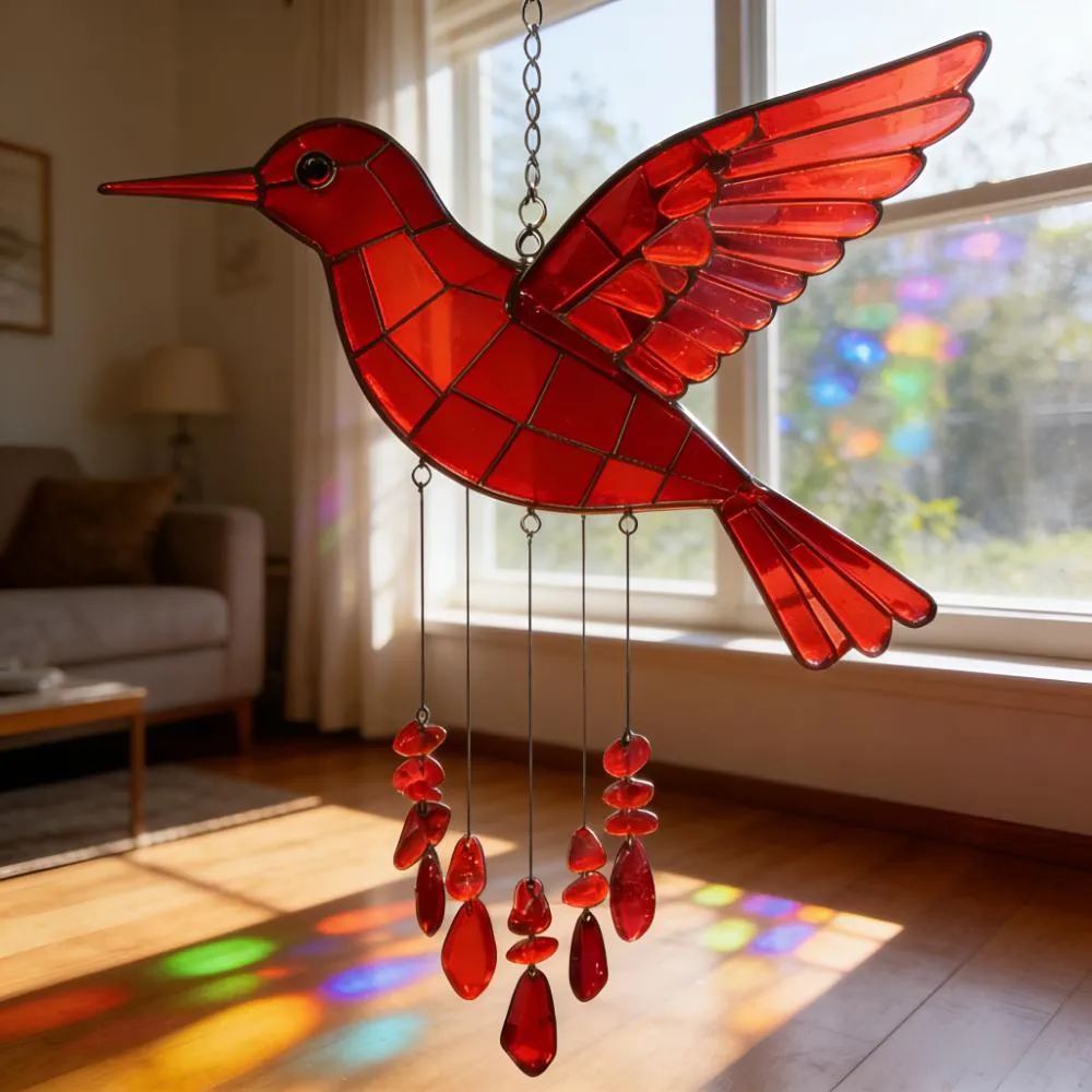 🌲Christmas Gift 50% Off--🌬️Sea Glass Bird Wind Chime🌈