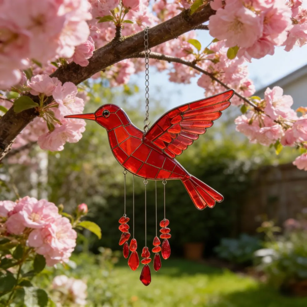 🌲Christmas Gift 50% Off--🌬️Sea Glass Bird Wind Chime🌈
