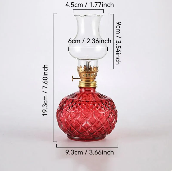 Vintage Style Oil Lamp withGlass Candle Holder