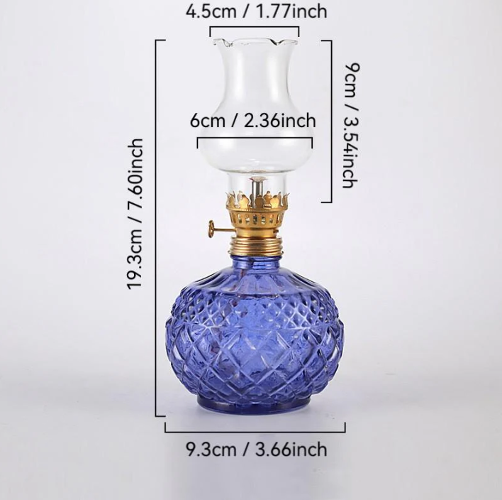 Vintage Style Oil Lamp withGlass Candle Holder