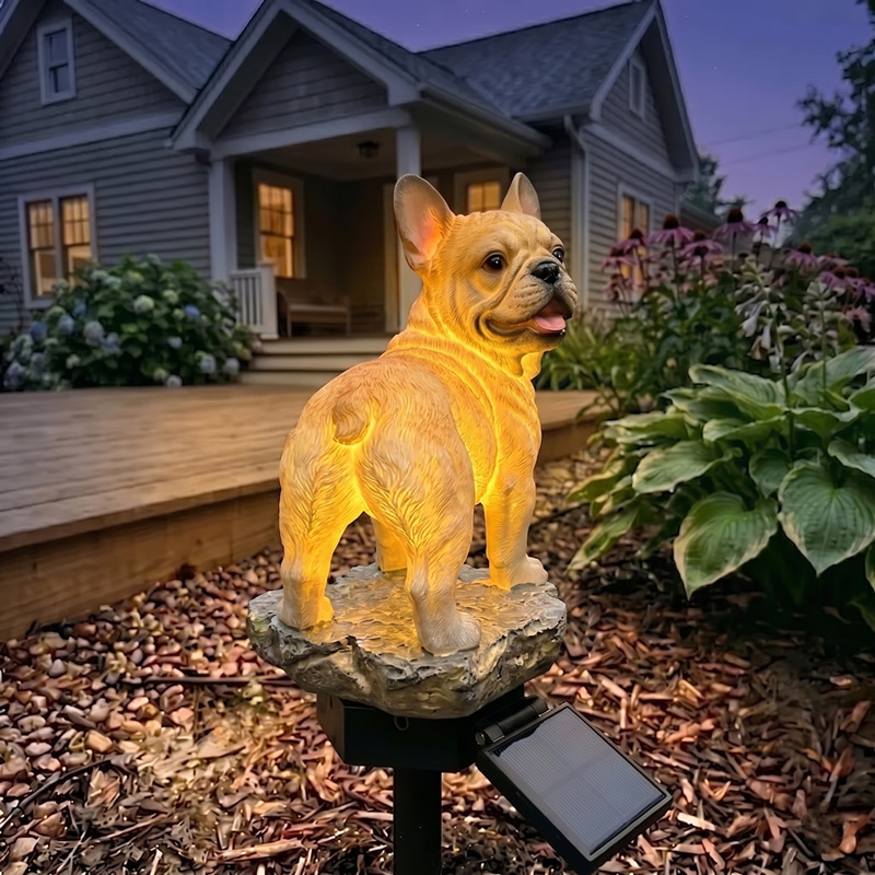 French Bulldog Solar Garden Light