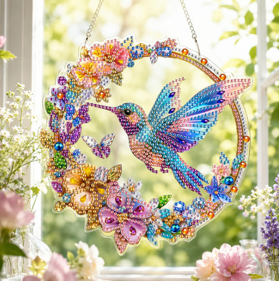😍Ultimo giorno: Sconto del 49%🐦️Kit di decorazione sospesa "Diamond Art" a forma di colibrì