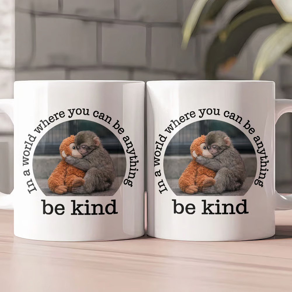 Be Kind - Baby Punch Monkey Gift For Animal Lovers - Mug