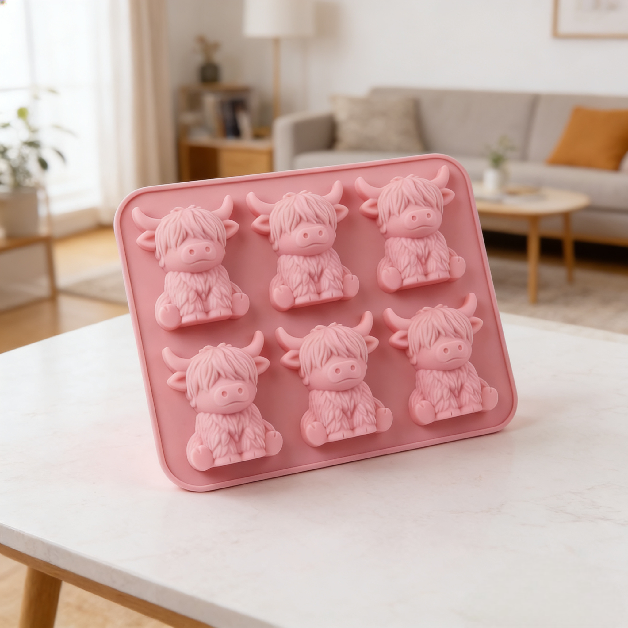 🐮 Mini Highland Cow Ice Cube & Dessert Mold 🧊🍪 Cute 3D Ice for Drinks, Parties & Gifts💕