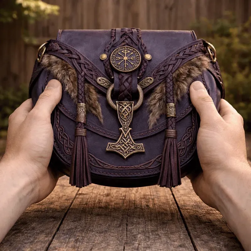 ⚔️ Carry the Spirit of the North-Handmade Magic Rune Crossbody Bag