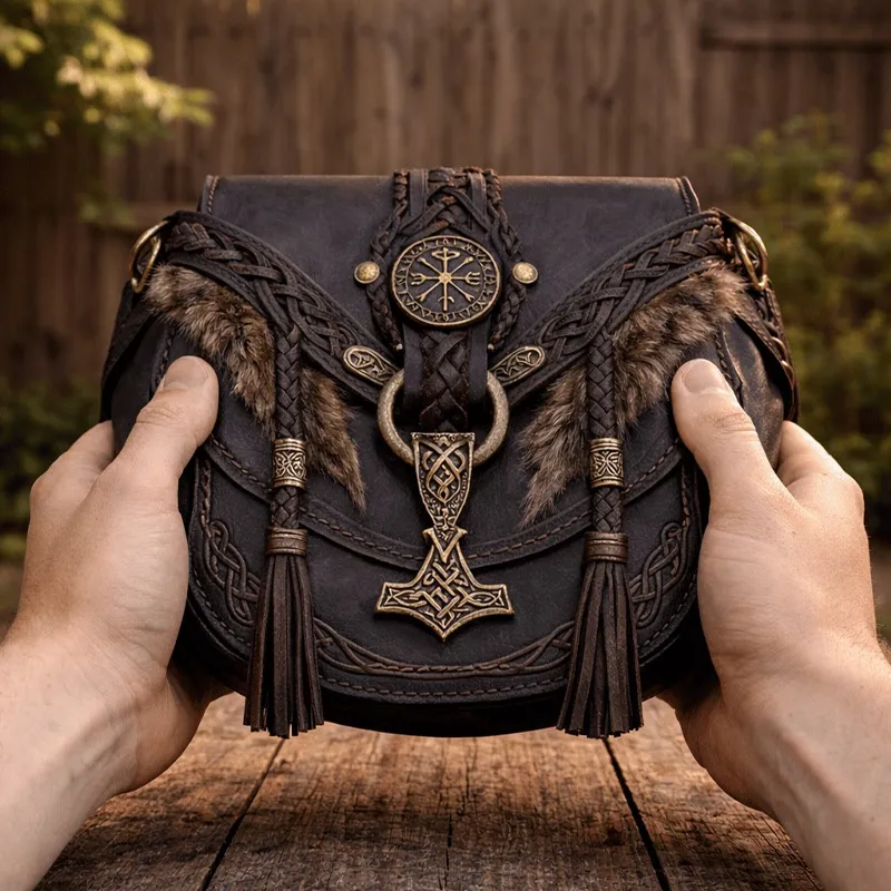 ⚔️ Carry the Spirit of the North-Handmade Magic Rune Crossbody Bag