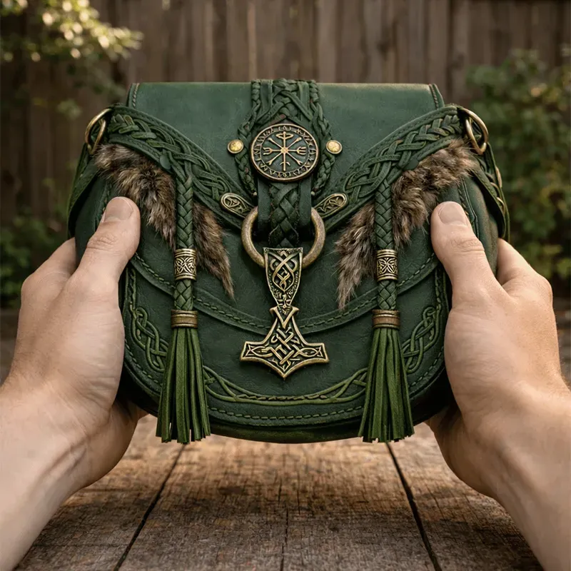 ⚔️ Carry the Spirit of the North-Handmade Magic Rune Crossbody Bag