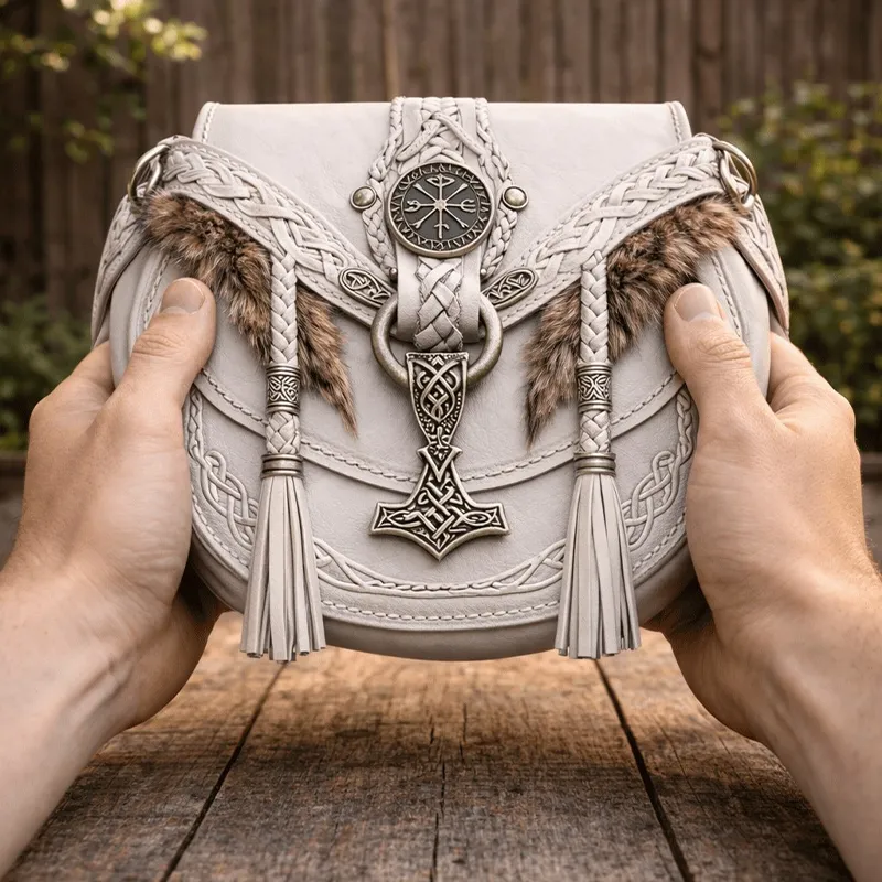 ⚔️ Carry the Spirit of the North-Handmade Magic Rune Crossbody Bag