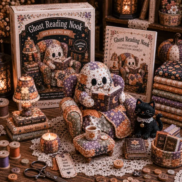 👻 Cozy Ghost Corner DIY Sewing Kit – Cute Patchwork Ghost Plush Craft Kit