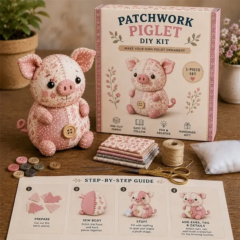 🧵DIY Patchwork Animal Kit – Create Your Own Adorable Animals - Highland Cattle