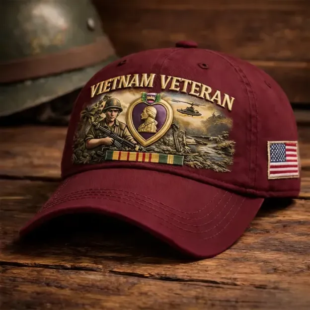 ✨Crafted by Hand Embroidery-Vietnam Veteran Commemorative Cap(✝️Keep Their Memory Alive)