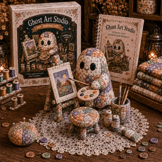 👻 Cozy Ghost Corner DIY Sewing Kit – Cute Patchwork Ghost Plush Craft Kit