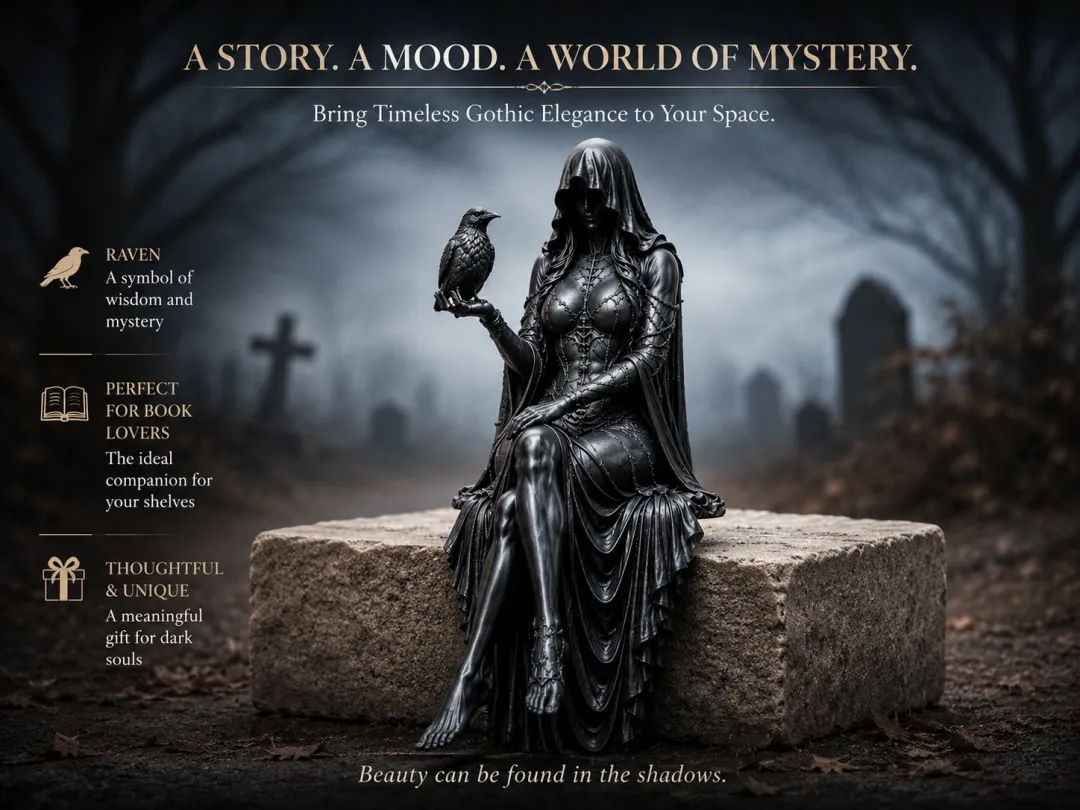 🔥Last Day 50% OFF 🖤 Gothic Raven Shelf Sitter Statue