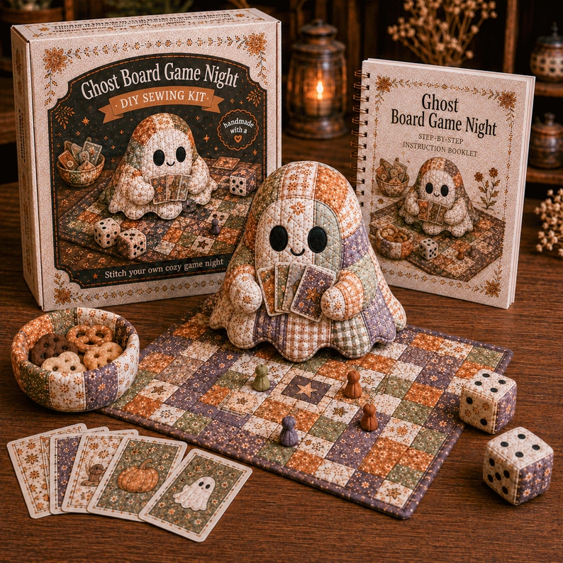 👻 Cozy Ghost Corner DIY Sewing Kit – Cute Patchwork Ghost Plush Craft Kit