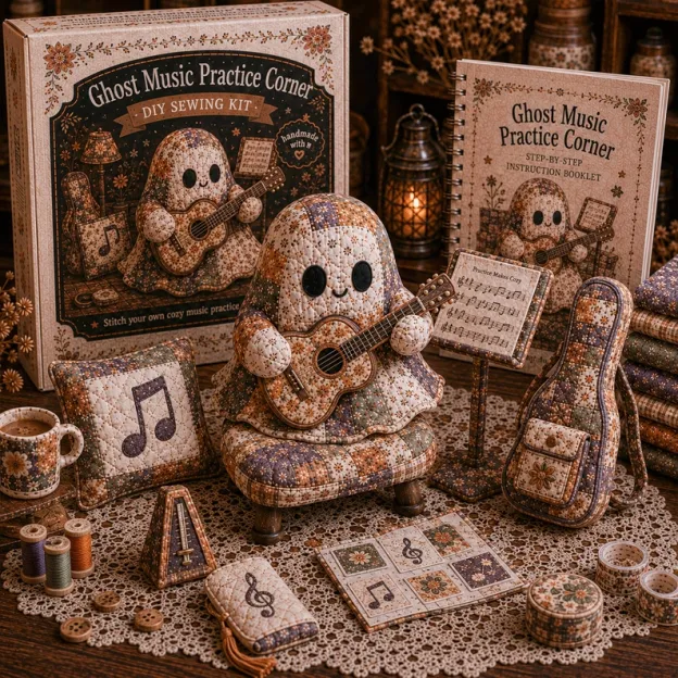 👻 Cozy Ghost Corner DIY Sewing Kit – Cute Patchwork Ghost Plush Craft Kit
