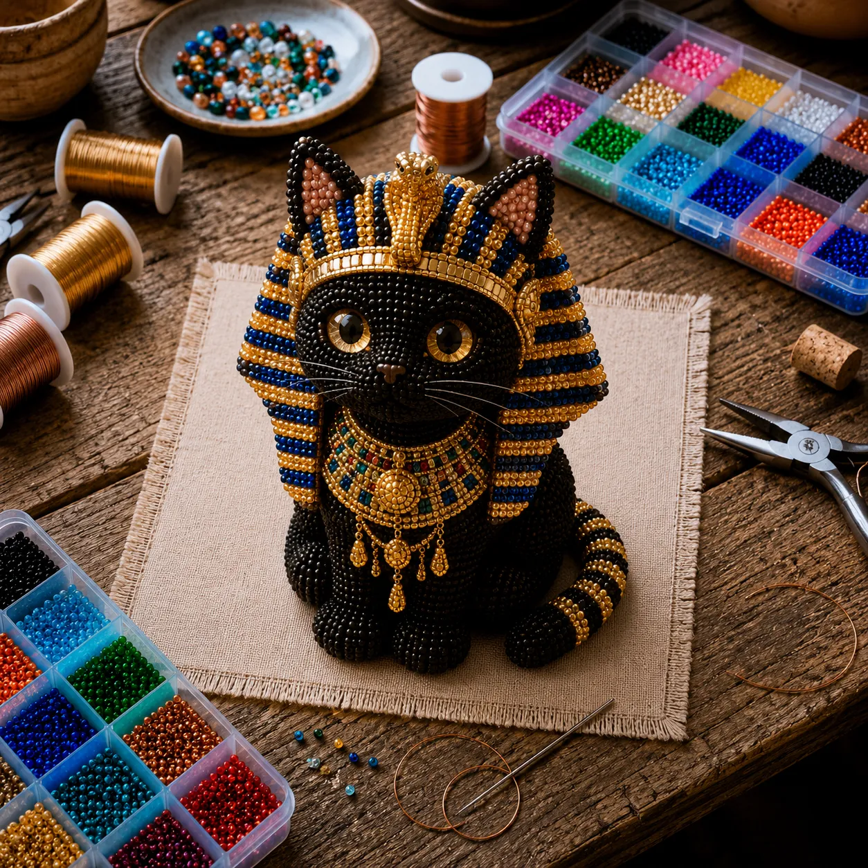 🐈 Egyptian Pharaoh Cat Beading Kit