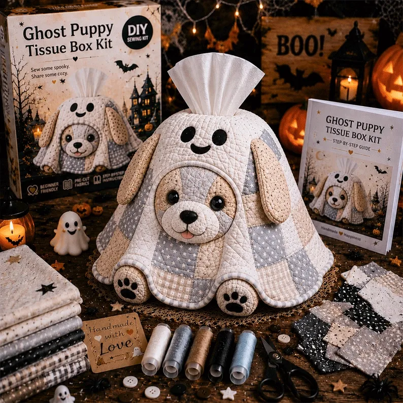 🎃Halloween Patchwork Tissue Box DIY Sewing Kit
