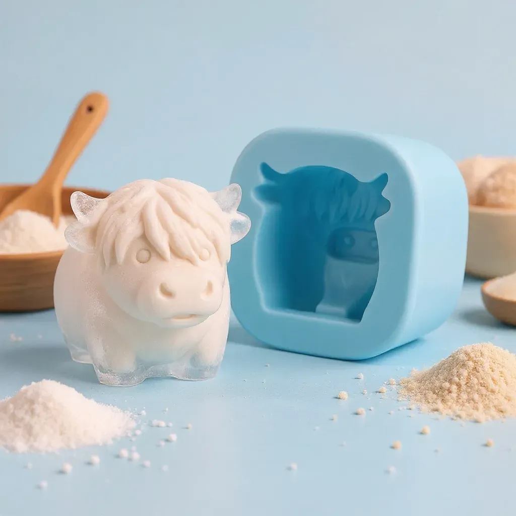 🐮 Mini Highland Cow Ice Cube & Dessert Mold 🧊🍪 Cute 3D Ice for Drinks, Parties & Gifts💕