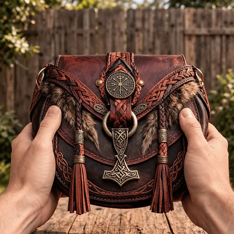 ⚔️ Carry the Spirit of the North-Handmade Magic Rune Crossbody Bag