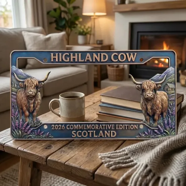 🔥🐂 Highland Cow Commemorative Edition License Plate 🌟