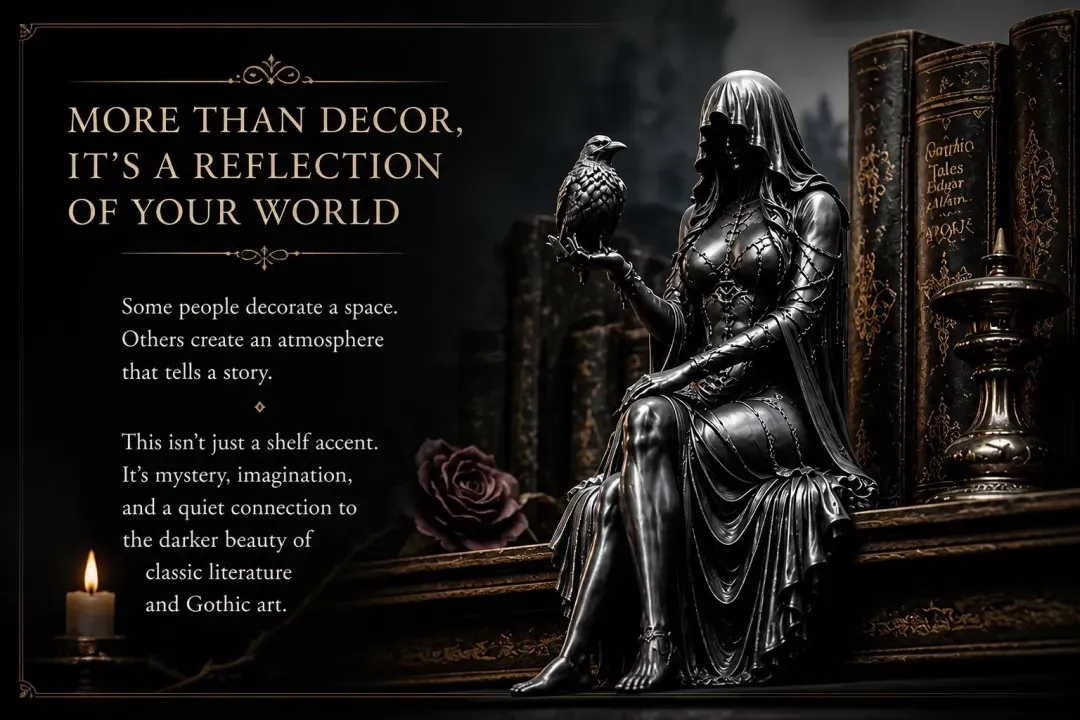 🔥Last Day 50% OFF 🖤 Gothic Raven Shelf Sitter Statue