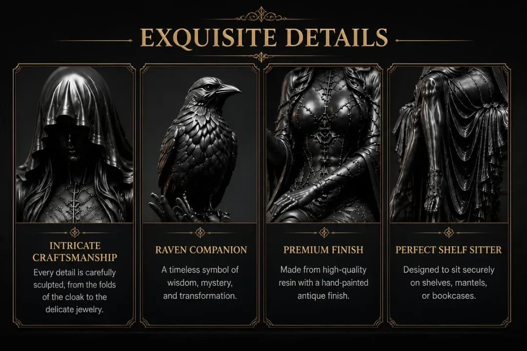 🔥Last Day 50% OFF 🖤 Gothic Raven Shelf Sitter Statue