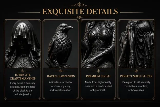 🔥Last Day 50% OFF 🖤 Gothic Raven Shelf Sitter Statue