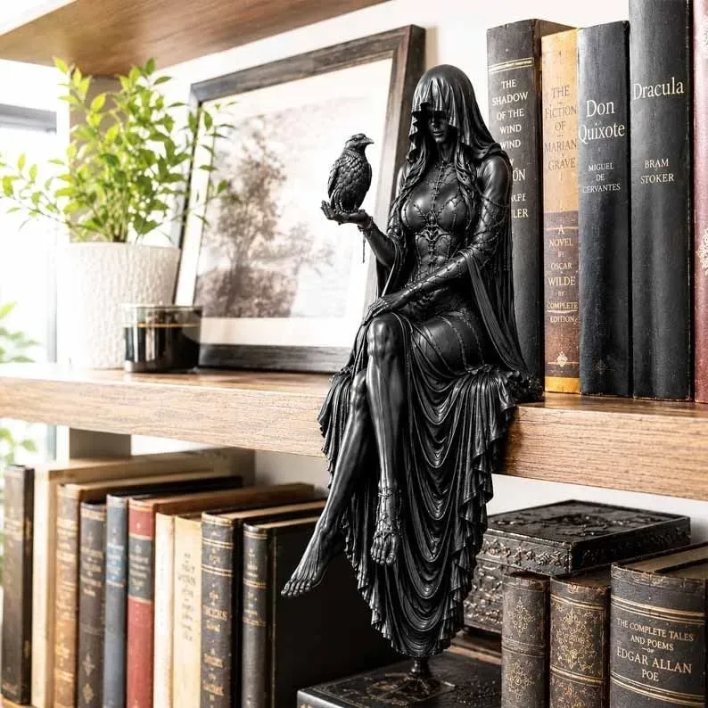 🔥Last Day 50% OFF 🖤 Gothic Raven Shelf Sitter Statue