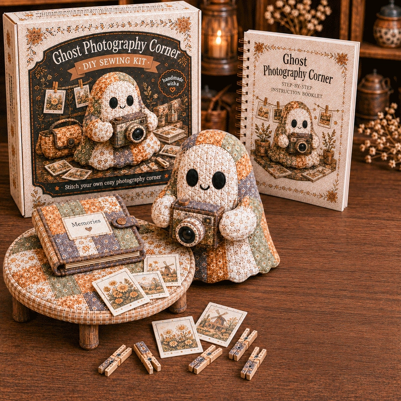 👻 Cozy Ghost Corner DIY Sewing Kit – Cute Patchwork Ghost Plush Craft Kit