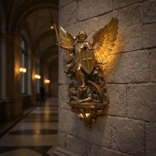 😇Archangel Michael Wall Lamp – Guardian of Light & Valor ⚔️🛡️
