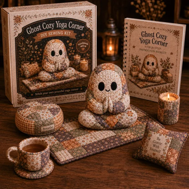 👻 Cozy Ghost Corner DIY Sewing Kit – Cute Patchwork Ghost Plush Craft Kit