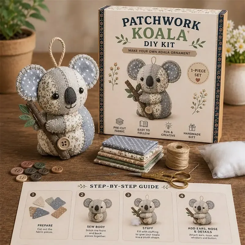 🧵DIY Patchwork Animal Kit – Create Your Own Adorable Animals - Highland Cattle