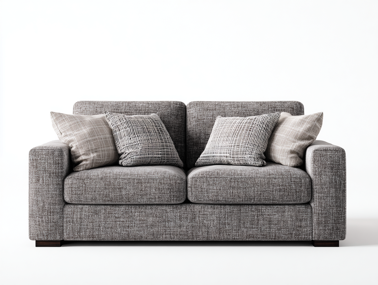 Divano a due posti-tessuto-176x90x82 cm-grigio medio-stile urbano-Pinegolab