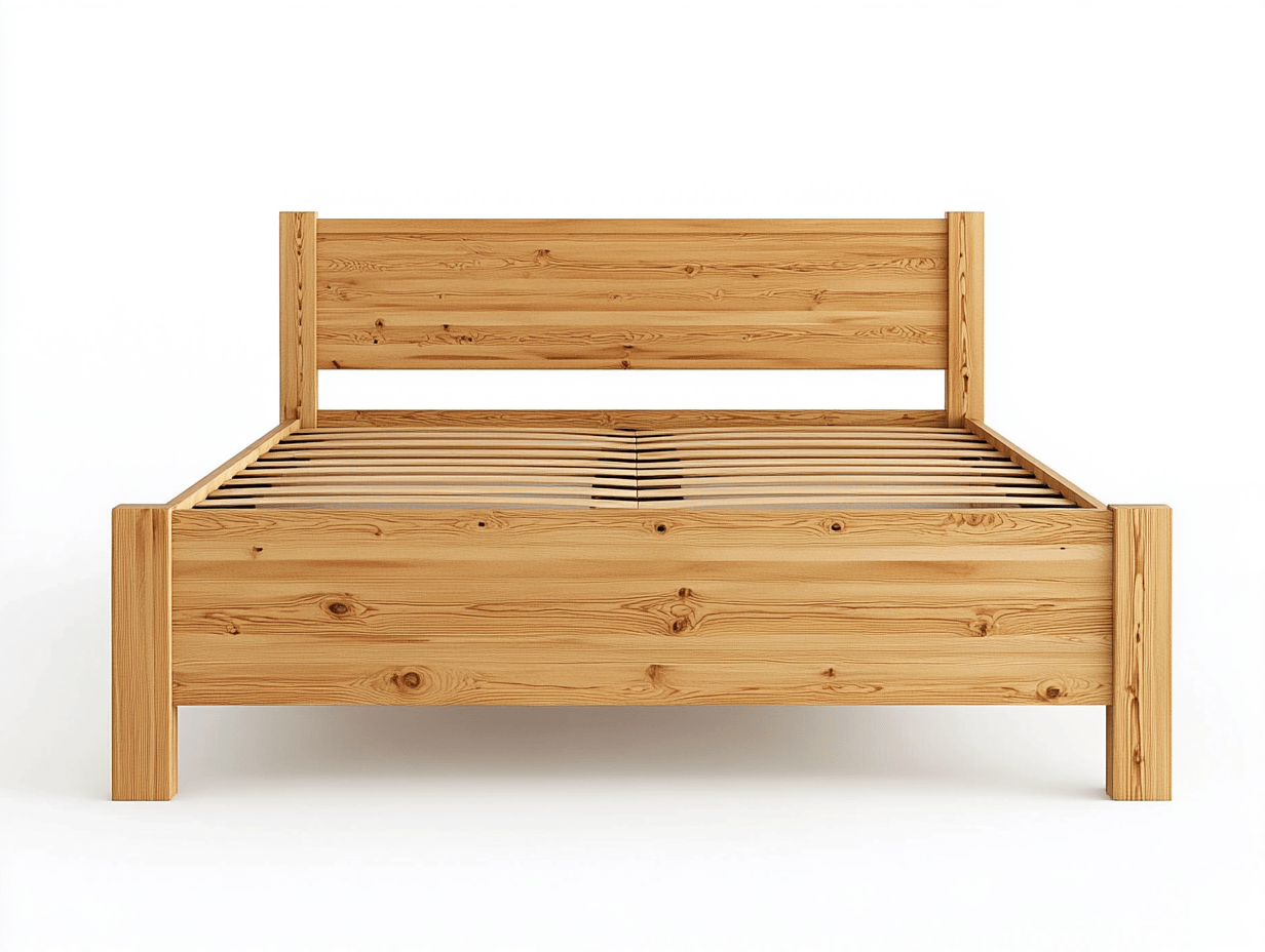 Letto matrimoniale - legno - 208x168x90 cm - legno naturale - stile essenziale-Pinegolab