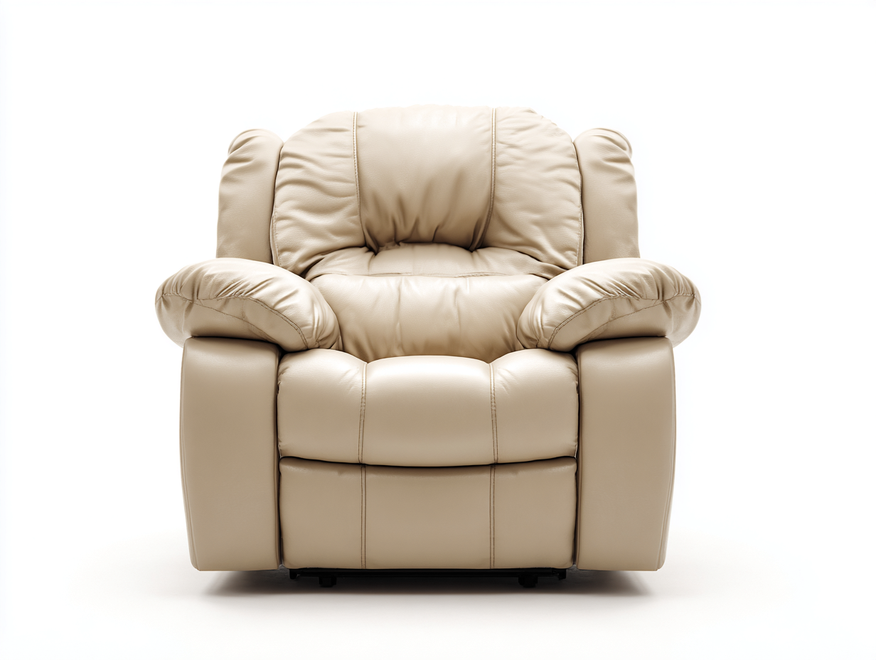 Poltrona reclinabile - pelle-metallo - 100x95x108 cm - beige - comfort contemporaneo-Pinegolab