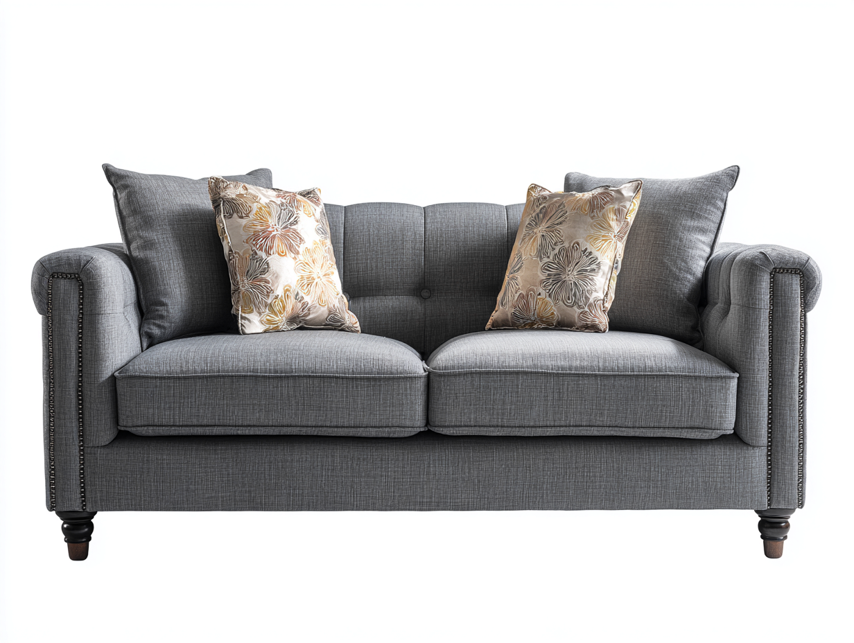 Divano a due posti-tessuto-184x96x86 cm-grigio-stile contemporaneo-Pinegolab