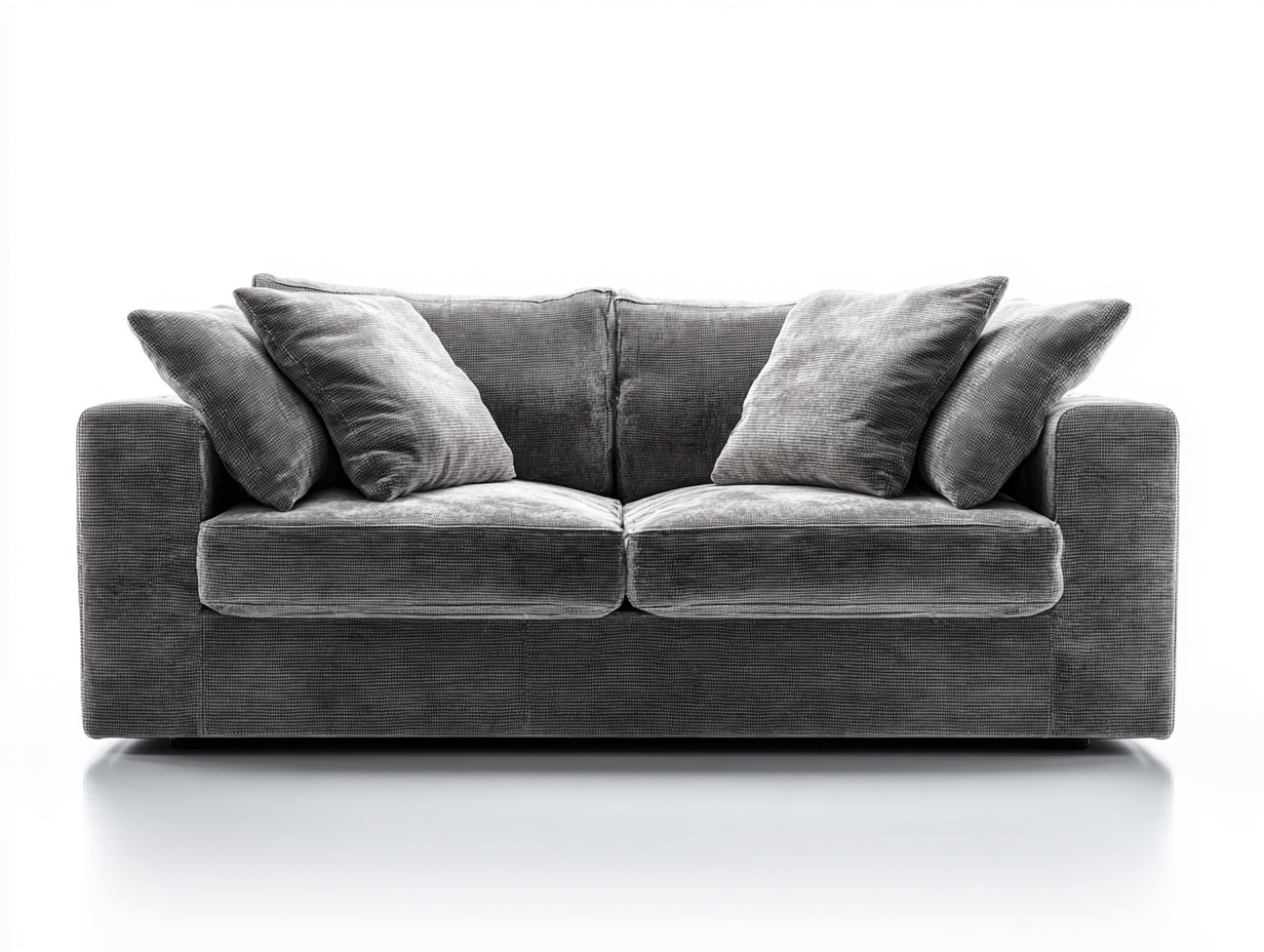 Divano a due posti-tessuto-160x88x80 cm-grigio-stile contemporaneo compatto-Pinegolab